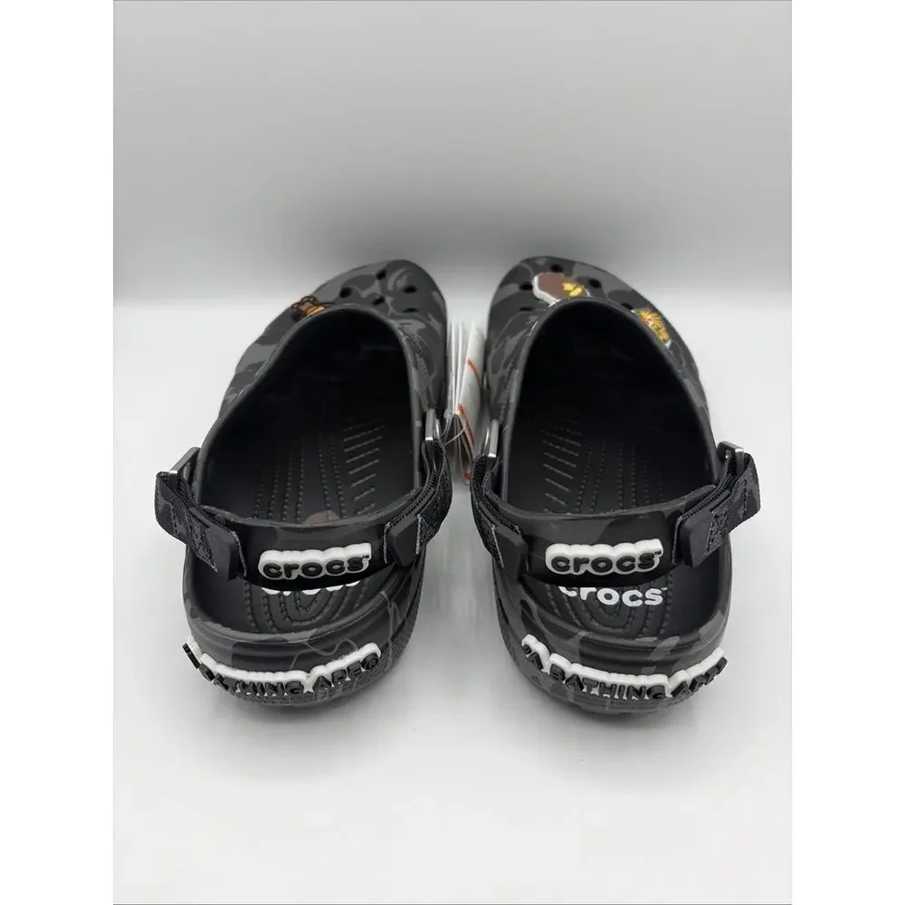 Unisex Bape x Crocs Classic Clog ABC CAMO GREY Casual Comfort Sandals M 10 W 12